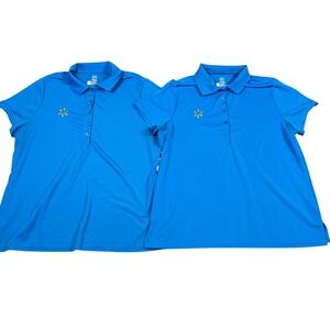 Lot of 2 Walmart Employee Uniform Polo Shirts Blue Short Sleeve Spark Logo XL
